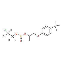 ChemSpider 2D Image | 2-Chloro(~2~H_4_)ethyl 1-[4-(2-methyl-2-propanyl)phenoxy]-2-propanyl sulfite | C15H19D4ClO4S