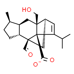 ChemSpider 2D Image | (1R,2S,4R,5R,8R,9S,11R)-9-Formyl-2-(hydroxymethyl)-13-isopropyl-5-methyltetracyclo[7.4.0.0~2,11~.0~4,8~]tridec-12-ene-1-carboxylate | C20H27O4