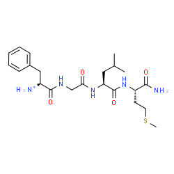 ChemSpider 2D Image | N-[(2S)-2-Ammonio-3-phenylpropanoyl]glycyl-L-leucyl-L-methioninamide | C22H36N5O4S