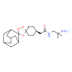 ChemSpider 2D Image | 1-{[(1s,4s)-Dispiro[cyclohexane-1,3'-[1,2,4]trioxolane-5',2''-tricyclo[3.3.1.1~3,7~]decan]-4-ylacetyl]amino}-2-methyl-2-propanaminium | C22H37N2O4