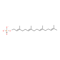 ChemSpider 2D Image | (2E,6E,10E)-3,7,11,15-Tetramethyl-2,6,10,14-hexadecatetraen-1-yl phosphate | C20H33O4P