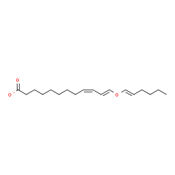 ChemSpider 2D Image | (9Z,11E)-12-[(1E)-1-Hexen-1-yloxy]-9,11-dodecadienoate | C18H29O3