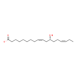 ChemSpider 2D Image | (9Z,12R,15Z)-12-Hydroxy-9,15-octadecadienoate | C18H31O3