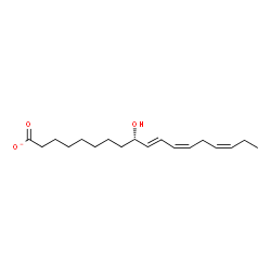 ChemSpider 2D Image | (9S,10E,12Z,15Z)-9-Hydroxy-10,12,15-octadecatrienoate | C18H29O3