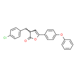 ChemSpider 2D Image | (3Z)-3-(4-Chlorobenzylidene)-5-(4-phenoxyphenyl)-2(3H)-furanone | C23H15ClO3
