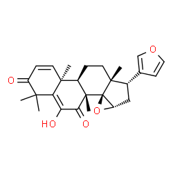 ChemSpider 2D Image | (10alpha,14beta,15alpha,17alpha)-17-(3-Furyl)-6-hydroxy-4,4,8-trimethyl-14,15-epoxyandrosta-1,5-diene-3,7-dione | C26H30O5