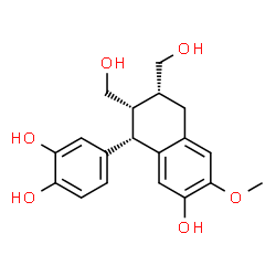ChemSpider 2D Image | 4-[(1S,2S,3R)-7-Hydroxy-2,3-bis(hydroxymethyl)-6-methoxy-1,2,3,4-tetrahydro-1-naphthalenyl]-1,2-benzenediol | C19H22O6