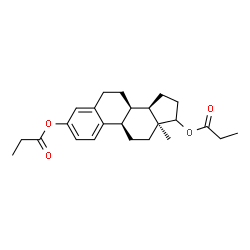 ChemSpider 2D Image | (9beta,14beta)-Estra-1(10),2,4-triene-3,17-diyl dipropanoate | C24H32O4
