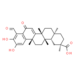 ChemSpider 2D Image | (2R,4aS,6aR,12bS,14aS,14bS)-9-Formyl-10,11-dihydroxy-2,4a,6a,12b,14a-pentamethyl-8-oxo-1,2,3,4,4a,5,6,6a,8,12b,13,14,14a,14b-tetradecahydro-2-picenecarboxylic acid | C29H36O6