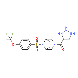 ChemSpider 2D Image | 1,2,3-Triazolidin-4-yl(8-{[4-(trifluoromethoxy)phenyl]sulfonyl}-3,8-diazabicyclo[3.2.1]oct-3-yl)methanone | C16H20F3N5O4S