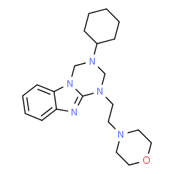 ChemSpider 2D Image | 3-Cyclohexyl-1-[2-(4-morpholinyl)ethyl]-1,2,3,4-tetrahydro[1,3,5]triazino[1,2-a]benzimidazole | C21H31N5O