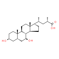 ChemSpider 2D Image | (2S,4R)-4-[(3R,5S,7S,8R,9S,10S,13R,14S)-3,7-Dihydroxy-10,13-dimethylhexadecahydro-1H-cyclopenta[a]phenanthren-17-yl]-2-methylpentanoic acid (non-preferred name) | C25H42O4