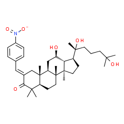 ChemSpider 2D Image | (2E,12beta,20R)-12,20,25-Trihydroxy-2-(4-nitrobenzylidene)dammaran-3-one | C37H55NO6