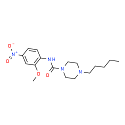 ChemSpider 2D Image | N-(2-Methoxy-4-nitrophenyl)-4-pentyl-1-piperazinecarboxamide | C17H26N4O4
