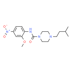 ChemSpider 2D Image | N-(2-Methoxy-4-nitrophenyl)-4-(3-methylbutyl)-1-piperazinecarboxamide | C17H26N4O4