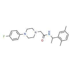 ChemSpider 2D Image | N-[1-(2,5-Dimethylphenyl)ethyl]-2-[4-(4-fluorophenyl)-1-piperazinyl]acetamide | C22H28FN3O
