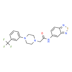 ChemSpider 2D Image | N-(2,1,3-Benzothiadiazol-5-yl)-2-{4-[3-(trifluoromethyl)phenyl]-1-piperazinyl}acetamide | C19H18F3N5OS
