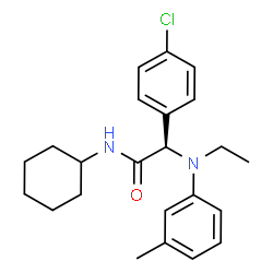 ChemSpider 2D Image | (2R)-2-(4-Chlorophenyl)-N-cyclohexyl-2-[ethyl(3-methylphenyl)amino]acetamide | C23H29ClN2O