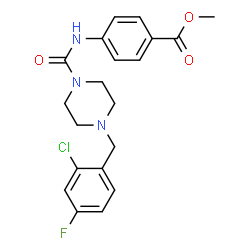 ChemSpider 2D Image | Methyl 4-({[4-(2-chloro-4-fluorobenzyl)-1-piperazinyl]carbonyl}amino)benzoate | C20H21ClFN3O3
