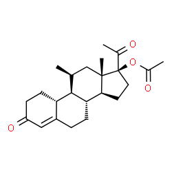 ChemSpider 2D Image | (9xi,11beta,17alpha)-11-Methyl-3,20-dioxo-19-norpregn-4-en-17-yl acetate | C23H32O4
