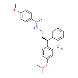 ChemSpider 2D Image | (3R)-3-(4-Isopropoxyphenyl)-3-(2-methoxyphenyl)-N-[(1S)-1-(4-methoxyphenyl)ethyl]-1-propanamine | C28H35NO3