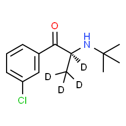 ChemSpider 2D Image | (2S)-1-(3-Chlorophenyl)-2-[(2-methyl-2-propanyl)amino]-1-(~2~H_4_)propanone | C13H14D4ClNO