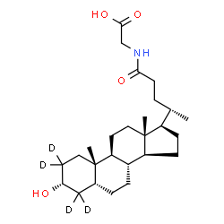 ChemSpider 2D Image | N-[(3alpha,5beta,20S)-3-Hydroxy-24-oxo(2,2,4,4-~2~H_4_)cholan-24-yl]glycine | C26H39D4NO4