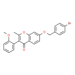ChemSpider 2D Image | 7-[(4-Bromobenzyl)oxy]-3-(2-methoxyphenyl)-2-methyl-4H-chromen-4-one | C24H19BrO4
