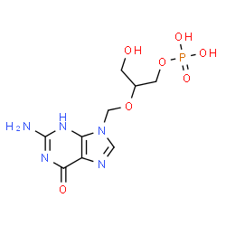 ChemSpider 2D Image | 2-[(2-Amino-6-oxo-3,6-dihydro-9H-purin-9-yl)methoxy]-3-hydroxypropyl dihydrogen phosphate | C9H14N5O7P