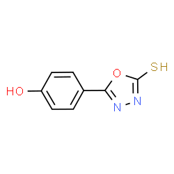 ChemSpider 2D Image | 5-(4-Hydroxyphenyl)-1,3,4-oxadiazole-2(3H)-thione | C8H6N2O2S