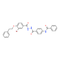 ChemSpider 2D Image | N-[4-({2-[3-Bromo-4-(2-phenylethoxy)benzoyl]hydrazino}carbonyl)phenyl]benzamide | C29H24BrN3O4