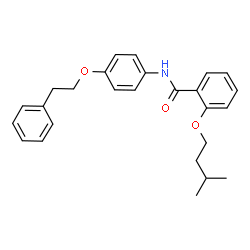 ChemSpider 2D Image | 2-(3-Methylbutoxy)-N-[4-(2-phenylethoxy)phenyl]benzamide | C26H29NO3