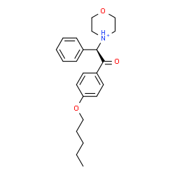 ChemSpider 2D Image | 4-{(1R)-2-Oxo-2-[4-(pentyloxy)phenyl]-1-phenylethyl}morpholin-4-ium | C23H30NO3