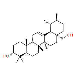 ChemSpider 2D Image | (3alpha,9beta,17alpha,18alpha,19alpha,20beta)-Urs-12-ene-3,28-diol | C30H50O2