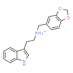 ChemSpider 2D Image | N-(1,3-Benzodioxol-5-ylmethyl)-2-(1H-indol-3-yl)ethanaminium | C18H19N2O2