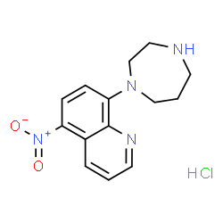 ChemSpider 2D Image | 8-(1,4-Diazepan-1-yl)-5-nitroquinoline hydrochloride (1:1) | C14H17ClN4O2