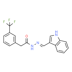 ChemSpider 2D Image | N'-[(E)-1H-Indol-3-ylmethylene]-2-[3-(trifluoromethyl)phenyl]acetohydrazide | C18H14F3N3O