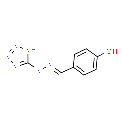 ChemSpider 2D Image | 4-[(E)-(1,2-Dihydro-5H-tetrazol-5-ylidenehydrazono)methyl]phenol | C8H8N6O