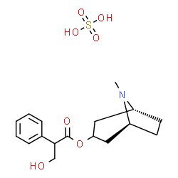 ChemSpider 2D Image | (1R,5S)-8-Methyl-8-azabicyclo[3.2.1]oct-3-yl 3-hydroxy-2-phenylpropanoate sulfate (1:1) | C17H25NO7S