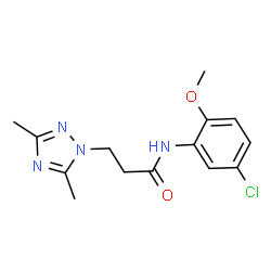 ChemSpider 2D Image | N-(5-Chloro-2-methoxyphenyl)-3-(3,5-dimethyl-1H-1,2,4-triazol-1-yl)propanamide | C14H17ClN4O2