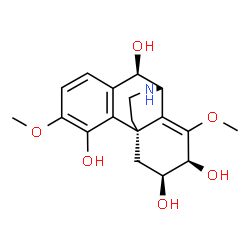 ChemSpider 2D Image | (6beta,7beta,9alpha,10beta)-3,8-Dimethoxy-8,14-didehydromorphinan-4,6,7,10-tetrol | C18H23NO6