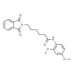 ChemSpider 2D Image | N-(2,4-Dimethoxyphenyl)-6-(1,3-dioxo-1,3-dihydro-2H-isoindol-2-yl)hexanamide | C22H24N2O5