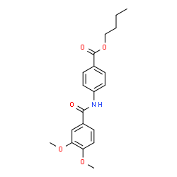 ChemSpider 2D Image | Butyl 4-[(3,4-dimethoxybenzoyl)amino]benzoate | C20H23NO5