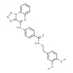 ChemSpider 2D Image | N-[2-(3,4-Dimethoxyphenyl)ethyl]-4-(tetrazolo[1,5-a]quinoxalin-4-ylamino)benzamide | C25H23N7O3