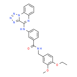 ChemSpider 2D Image | N-(4-Ethoxy-3-methoxybenzyl)-3-(tetrazolo[1,5-a]quinoxalin-4-ylamino)benzamide | C25H23N7O3