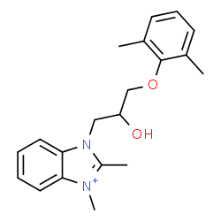ChemSpider 2D Image | 1-[3-(2,6-Dimethylphenoxy)-2-hydroxypropyl]-2,3-dimethyl-1H-3,1-benzimidazol-3-ium | C20H25N2O2