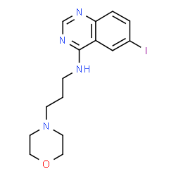 ChemSpider 2D Image | 6-Iodo-N-[3-(4-morpholinyl)propyl]-4-quinazolinamine | C15H19IN4O