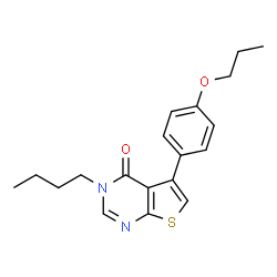 ChemSpider 2D Image | 3-Butyl-5-(4-propoxyphenyl)thieno[2,3-d]pyrimidin-4(3H)-one | C19H22N2O2S