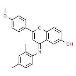 ChemSpider 2D Image | (4E)-4-[(2,4-Dimethylphenyl)imino]-2-(4-methoxyphenyl)-4H-chromen-6-ol | C24H21NO3