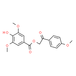 ChemSpider 2D Image | 2-(4-Methoxyphenyl)-2-oxoethyl 4-hydroxy-3,5-dimethoxybenzoate | C18H18O7